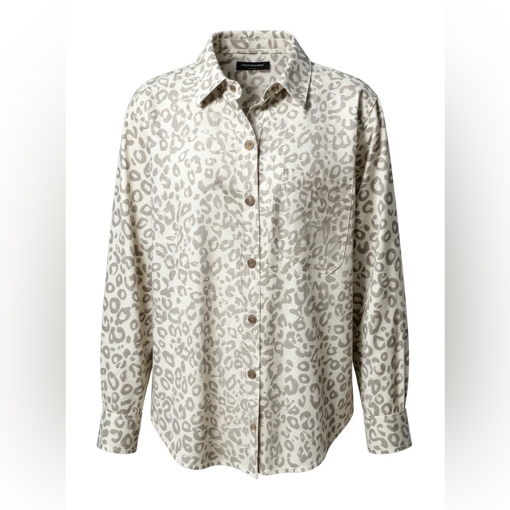 NWT Leopard Print Button-Up Shirt by Wilshire